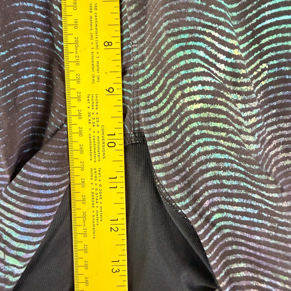 Lululemon Surge‎ Lined Shorts Mens Large Black Teal Ripple 9" Athletic Lined - Picture 5 of 11